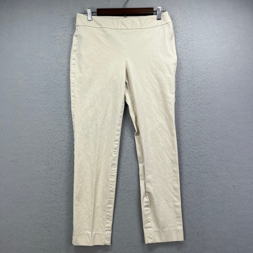 Talbots Chatham Ankle Pant Womens 4 Beige Slim Fit Stretch Office Classic Preppy